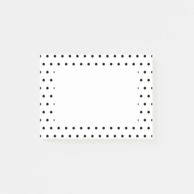 Schwarzweiss-Tupfen-Muster Post-it Klebezettel (Vorderseite)