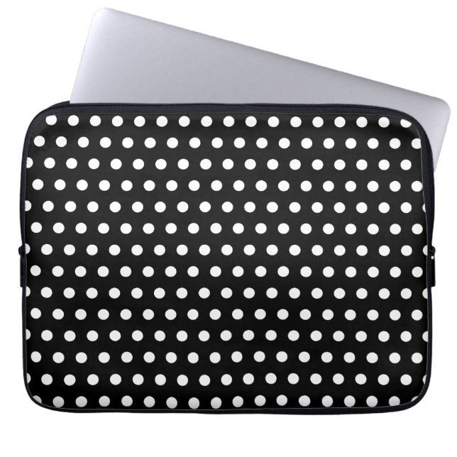Schwarzweiss-Tupfen-Muster. Spotty. Laptopschutzhülle (Vorderseite)