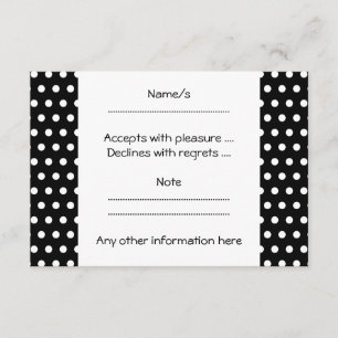 Schwarzweiss-Tupfen-Muster. Spotty. RSVP Karte