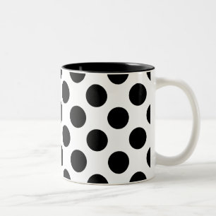 Schwarzweiss-Tupfen-Muster Zweifarbige Tasse