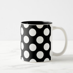 Schwarzweiss-Tupfen-Muster Zweifarbige Tasse