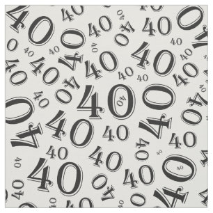 Schwarzweiss-Typografie-Muster der Nr.-40 Stoff