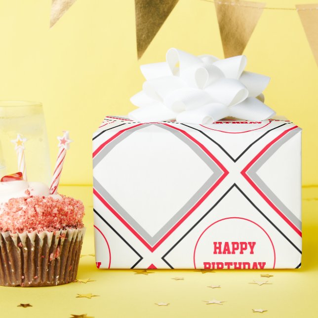 Schwarzweiß und Weiß Geschenkpapier (Geburtstagsparty)