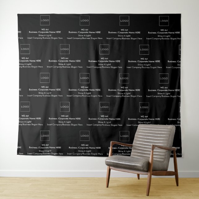 Schwarzweiß und Weiß in Unternehmen, gestaffeltes  Wandteppich (Beispiel (Horizontal))