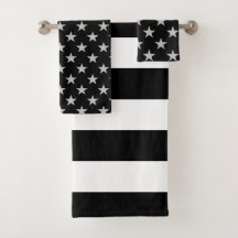 Schwarzweiss-US Flagge-Tuch-Set