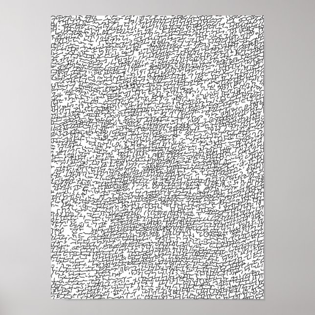 Schwarzweiß-Verwirrung Abstrakte Kunst Poster (Vorne)