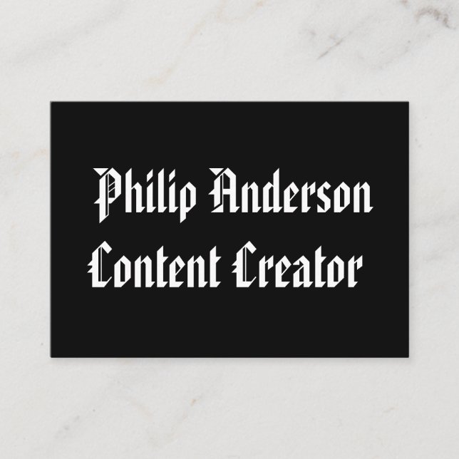 Schwarzweiß-Visitenkarte Visitenkarte (Vorderseite)