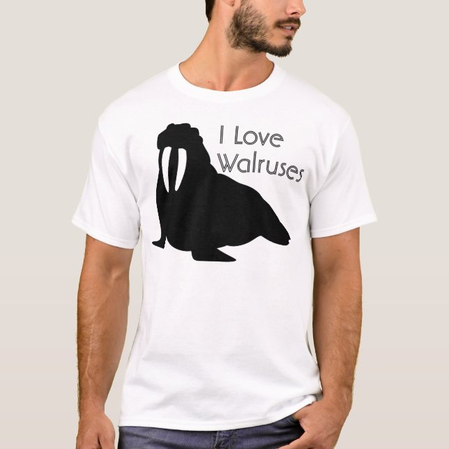 Schwarzweiss-Walross-T-Shirt T-Shirt (Vorderseite)