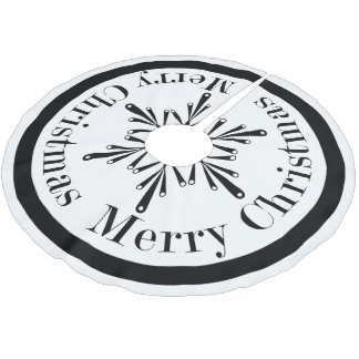 Schwarzweiss-Weihnachtsschneeflocke-Baum-Rock Polyester Weihnachtsbaumdecke