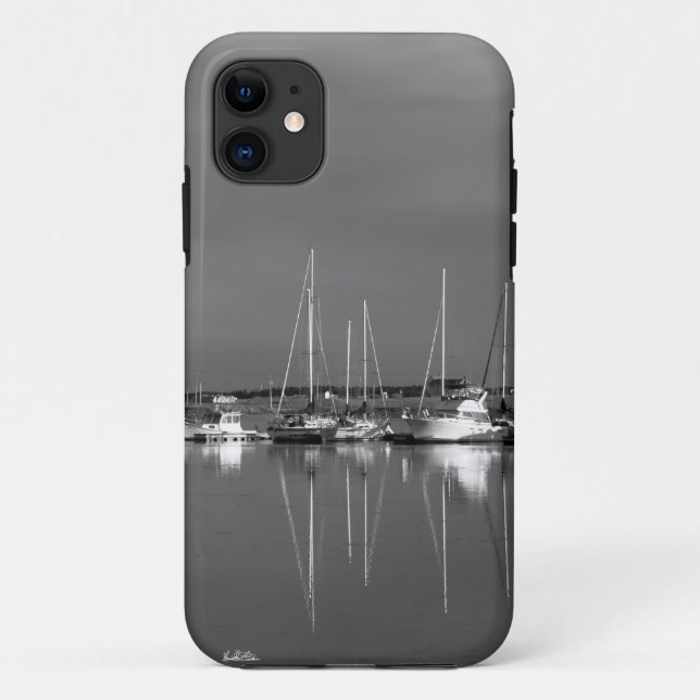 Schwarzweiß-weißer Zellschutz, Schiffe Case-Mate iPhone Hülle (Rückseite)