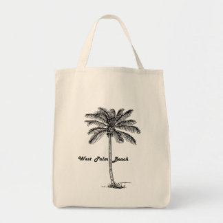 Schwarzweiss-West- Palm Beach u. Palmenentwurf Tragetasche