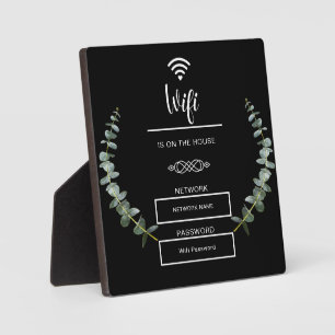 Schwarzweiß-WLAN-Kennwort für Zuhause Fotoplatte
