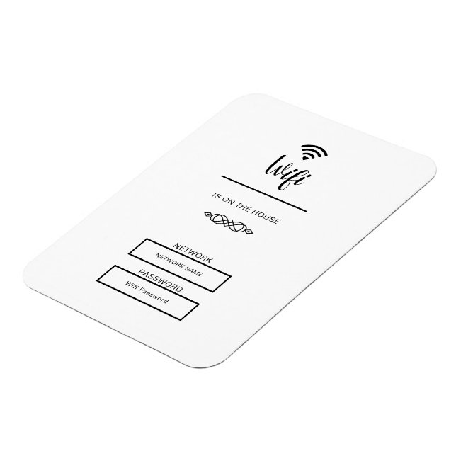 Schwarzweiß-WLAN-Kennwort für Zuhause Magnet (Linke Seite)
