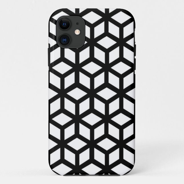 Schwarzweiss-Würfel-Muster Case-Mate iPhone Hülle (Rückseite)