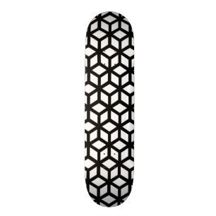 Schwarzweiss-Würfel-Muster Skateboard
