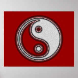Schwarzweiss-Yin Yang Symbol-Plakat Poster