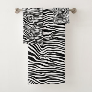 Schwarzweiß-Zebra Badhandtuch Set