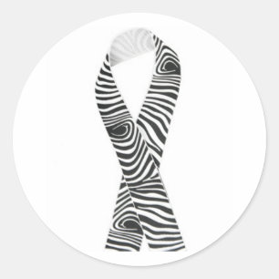 Schwarzweiss-Zebra-Band Runder Aufkleber