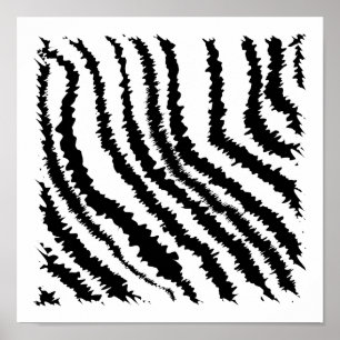 Schwarzweiss-Zebra-Druck-Muster Poster