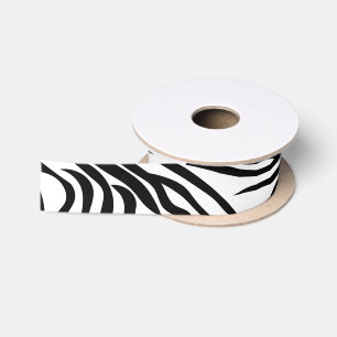 Schwarzweiß-Zebra-Druckmuster Satinband
