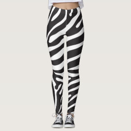 Schwarzweiß-Zebra Leggings