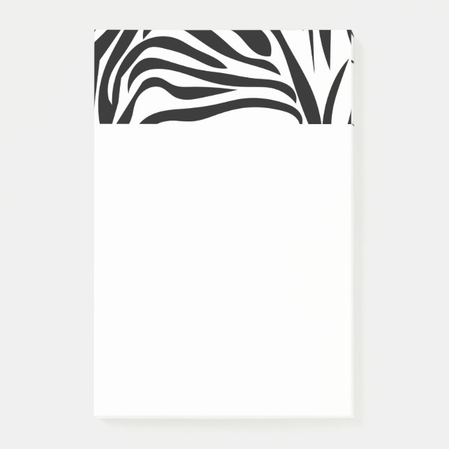 Schwarzweiß-Zebra Post-it Klebezettel (Vorderseite)