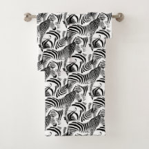 Schwarzweiss-Zebra-Streifen, Tuch-Set