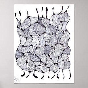 Schwarzweiss-Zia-Verwicklungs-Plakat Poster