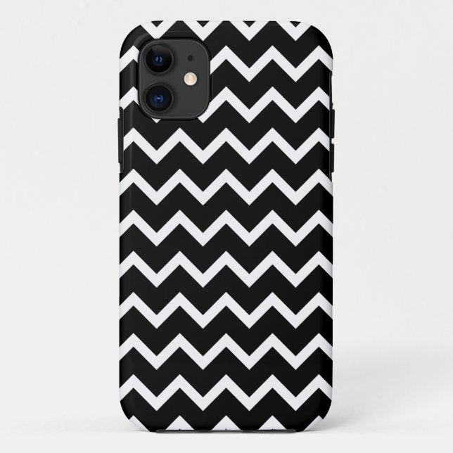 Schwarzweiss-Zickzack-Muster Case-Mate iPhone Hülle (Rückseite)