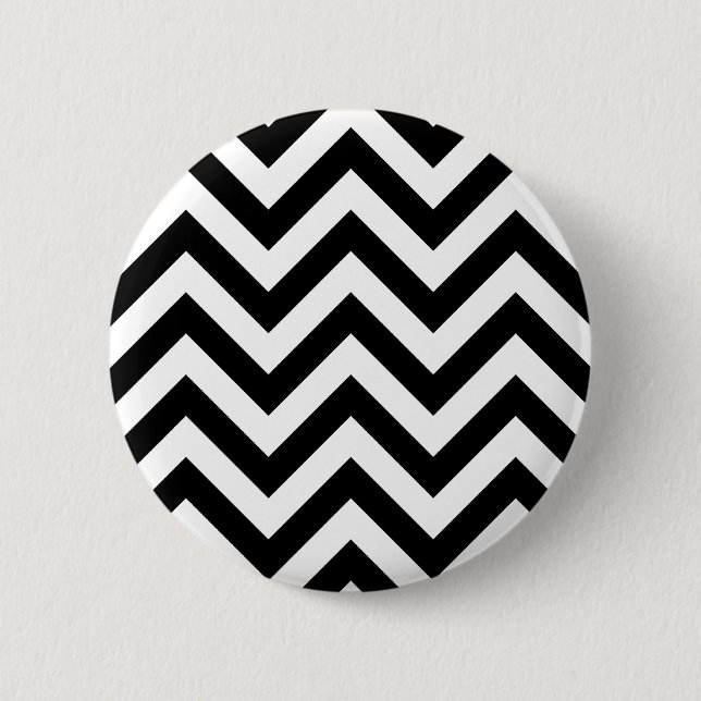 Schwarzweiss-Zickzack-Sparren-Muster Button (Vorderseite)