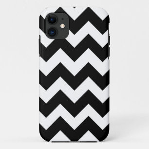 Schwarzweiß-Zickzack Zigzap-Muster iPhone 11 Hülle