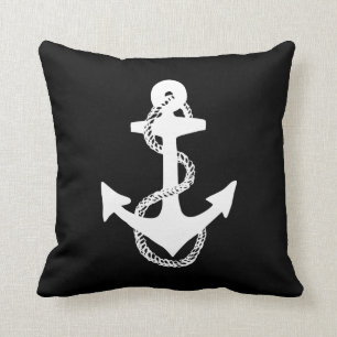 SchwarzweißANCHOR + ROPE - beidseitig   Kissen