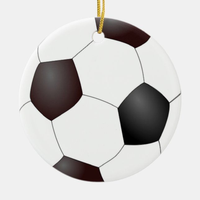 Schwarzweißball Keramik Ornament (Vorne)