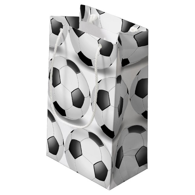 Schwarzweißball Kleine Geschenktüte (Rückseite Schrägansicht)