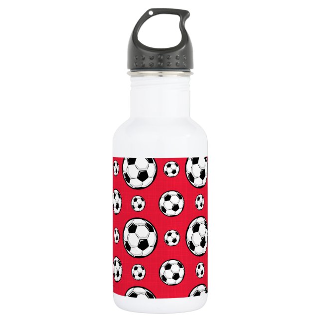 Schwarzweißball-Muster Edelstahlflasche (Vorderseite)