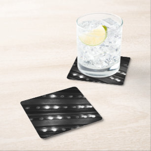 Schwarzweißbeleuchtung Rechteckiger Pappuntersetzer