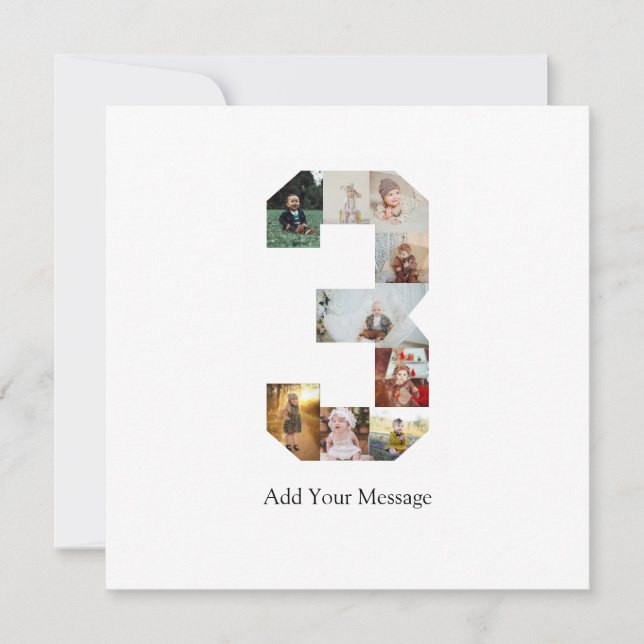 Schwarzweißbild 3 FotoCollage Karte (Vorderseite)