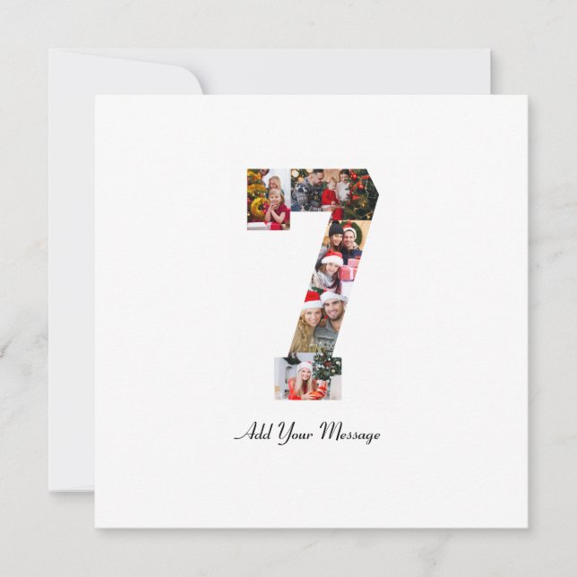 Schwarzweißbild 7 FotoCollage Dankeskarte (Vorderseite)