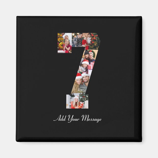 Schwarzweißbild 7 FotoCollage Magnet (Vorne)