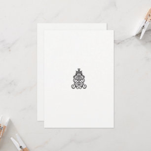 Schwarzweißbild eines verzierten Designs Einladung