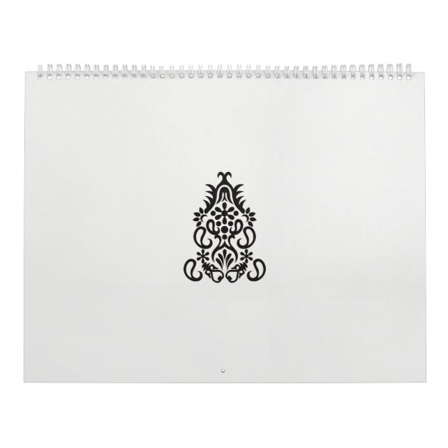 Schwarzweißbild eines verzierten Designs Kalender (Titelbild)