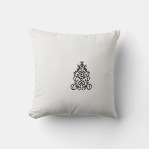 Schwarzweißbild eines verzierten Designs Kissen