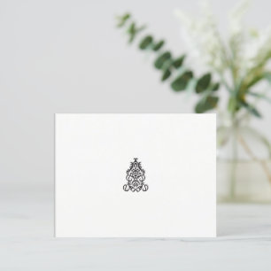 Schwarzweißbild eines verzierten Designs Postkarte