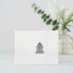 Schwarzweißbild eines verzierten Designs Postkarte