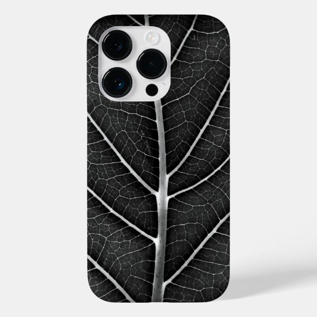 Schwarzweißblatt nah Case-Mate iPhone 14 pro hülle (Rückseite)