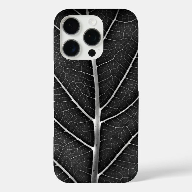 Schwarzweißblatt nah iPhone 16 pro hülle (Rückseite)