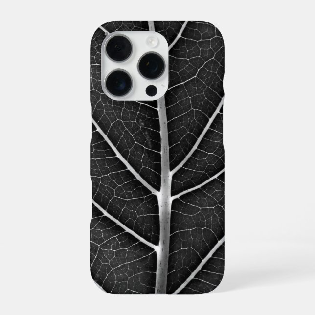 Schwarzweißblatt nah iPhone 16 pro hülle (Rückseite)