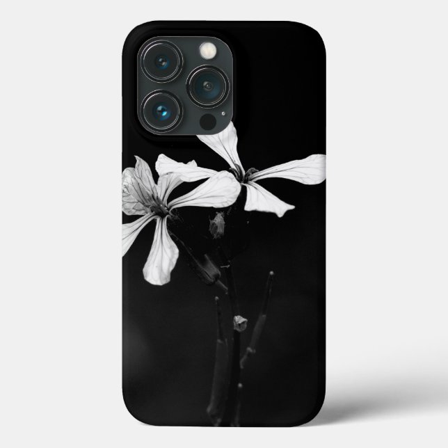 Schwarzweißblumen Case-Mate iPhone Hülle (Rückseite)