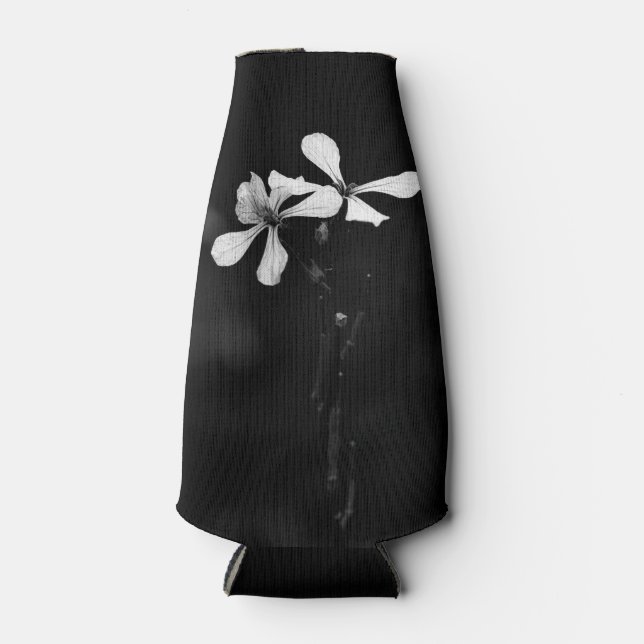 Schwarzweißblumen Flaschenkühler (Vorderseite)