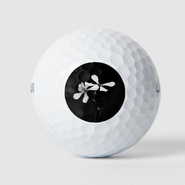 Schwarzweißblumen Golfball (Vorderseite)
